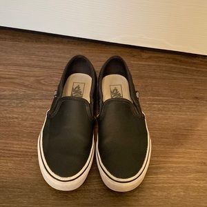 Vans black slip on